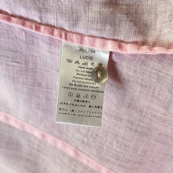 Anne Fontaine pink 100% linen button down top - Picture 8 of 8